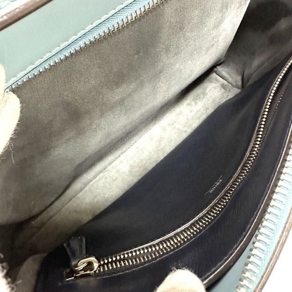 FENDI Dot com 2WAY Hand Bag Leather blue - Picture 15 of 16